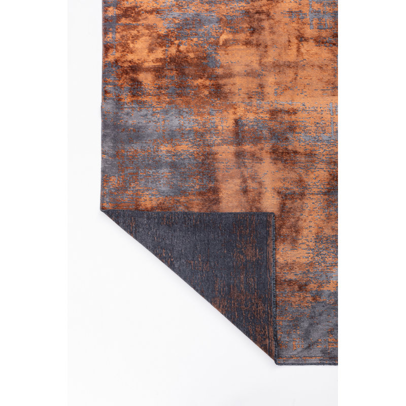 Rapture Gray/Orange Abstract Luxury Area Rug, Rectangle 7'10" x 9'10"