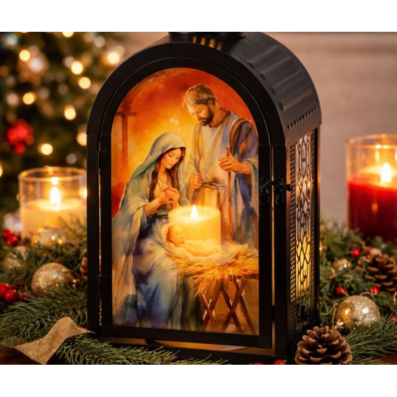 Lantern Holy Family Jesus 16.5"H