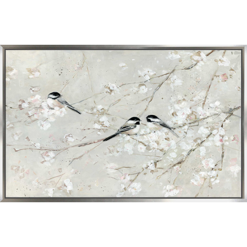 Nature's Confetti I par - Peinture, Cadre flottant argent, H 27,5 po x l 43,5 po x P 2 po