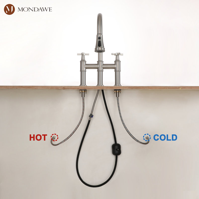 Mondawe Pull Down Kitchen Faucet, Brushed Nickel