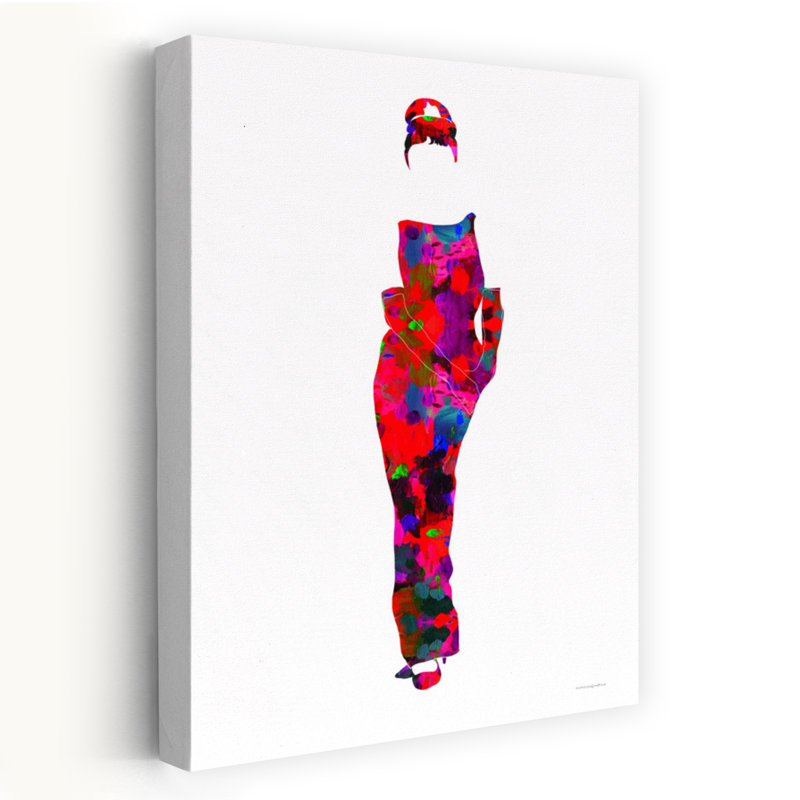 Audrey, art abstrait rétro contemporain, H 24 po x l 16 po