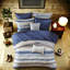 Ensemble de literie confortable en seersucker 8 pièces, polyester bleu, décor de chambre à coucher moderne