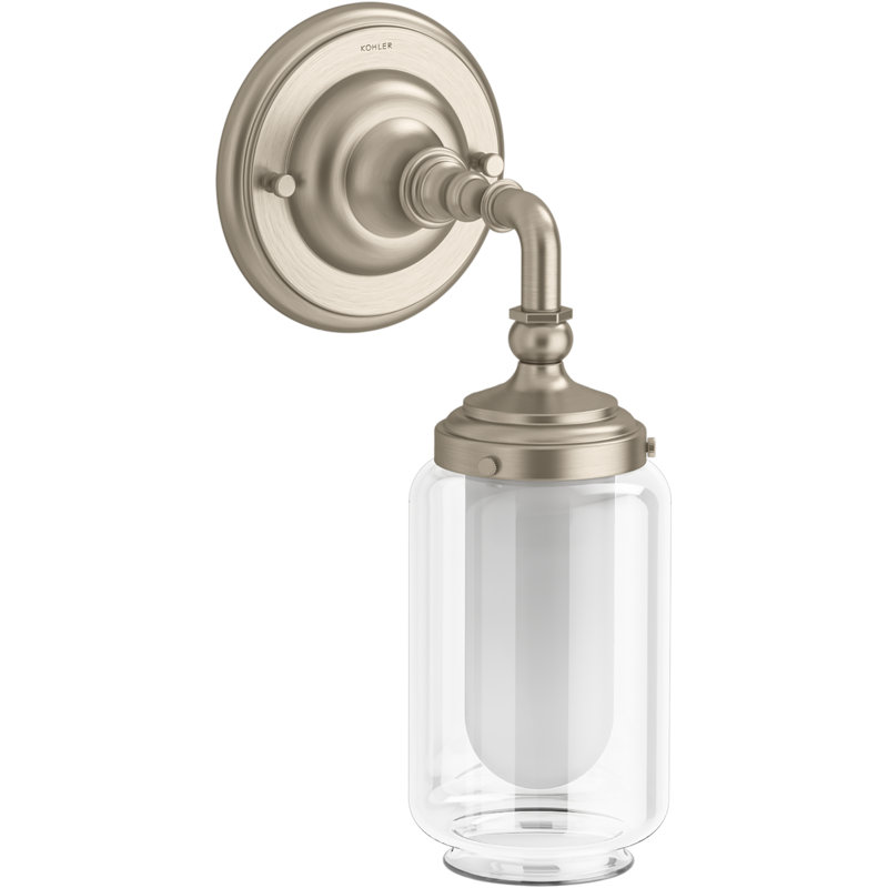 Artifacts 2 Light Indoor Bathroom Vanity Light Fixture, Vintage Nickel