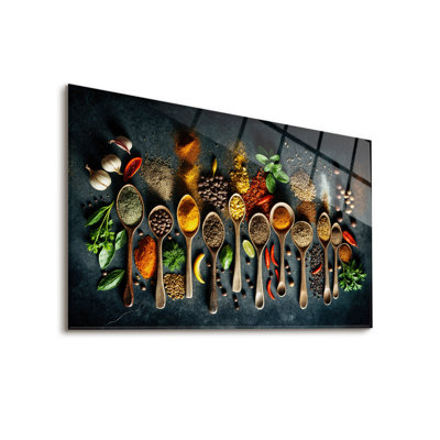 Carreau de dosseret en verre trempé Spice Symphony - Décoration murale de cuisine