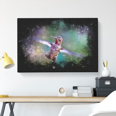 Hummingbird Vol.2 Paint Splash - Wrapped Canvas
