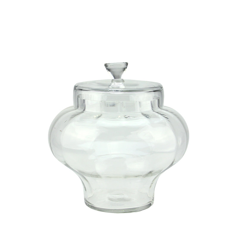 Contenant transparent en verre segmenté avec couvercle, H 11 po x l 8 po x P 8 po