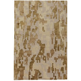 Tapis beige / doré moderne à motif abstrait Arthur Dunnam de 6 pi x 9 pi pour Doris Leslie Blau