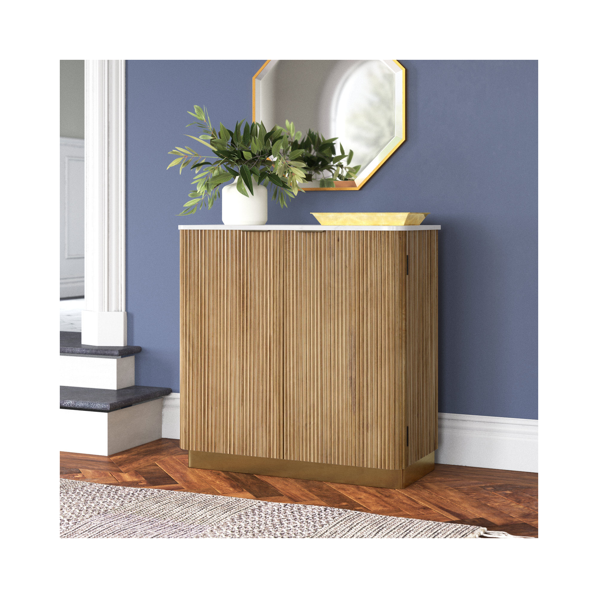 Rylee Modern Cabinet, Light Brown