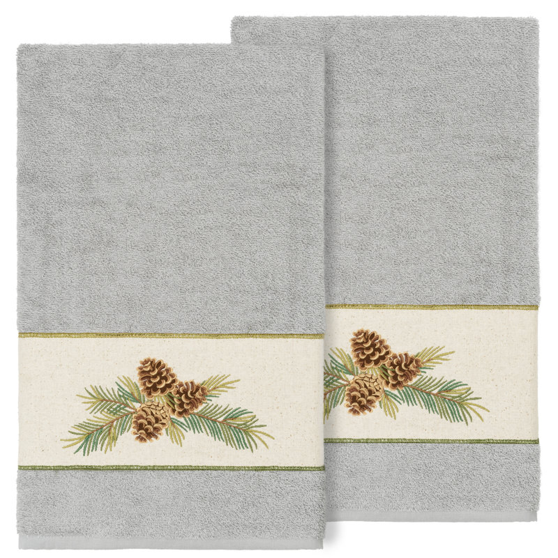 Pierre 100% Turkish Cotton Bath Towel, Light Gray