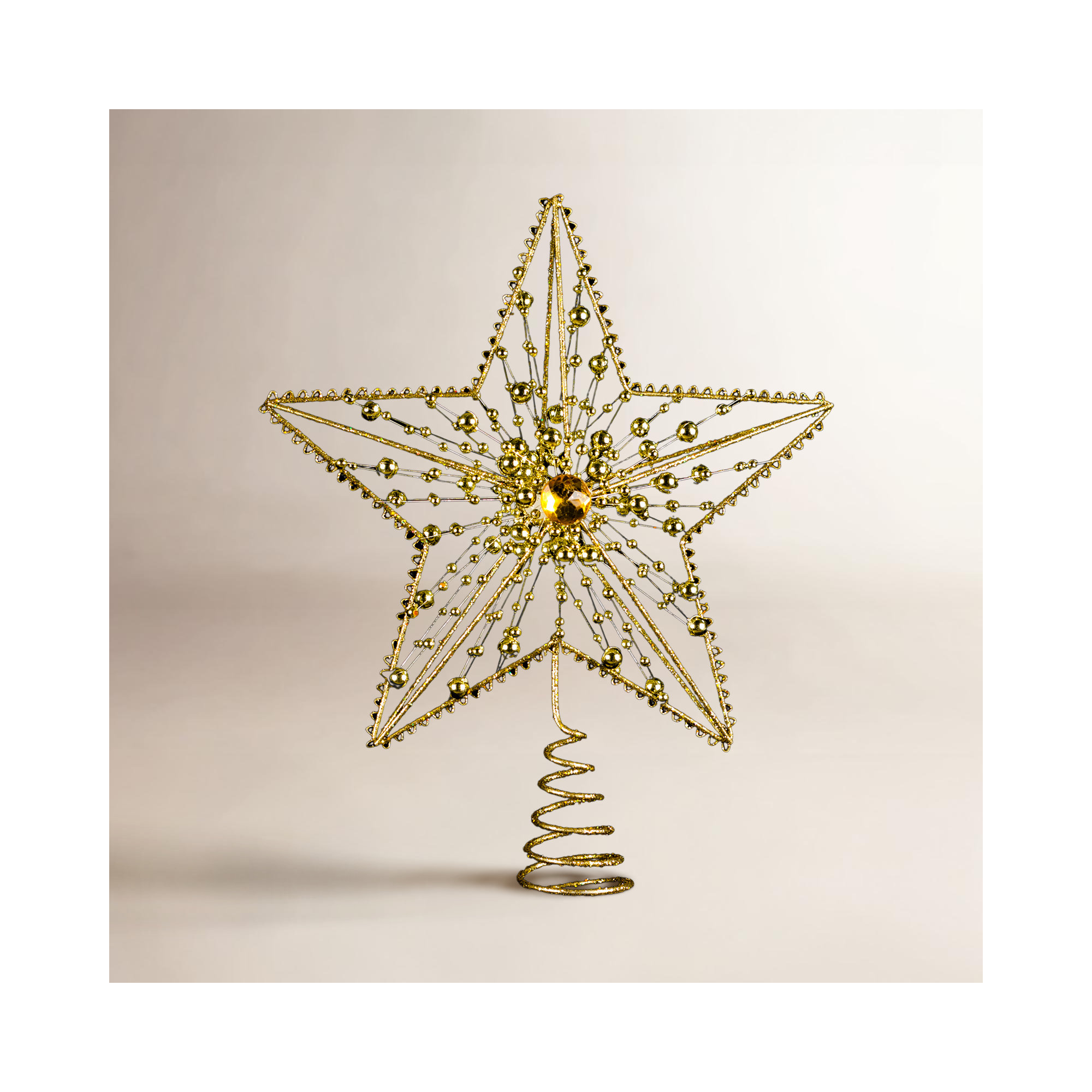 Jeweled Star Tree Topper, Gold