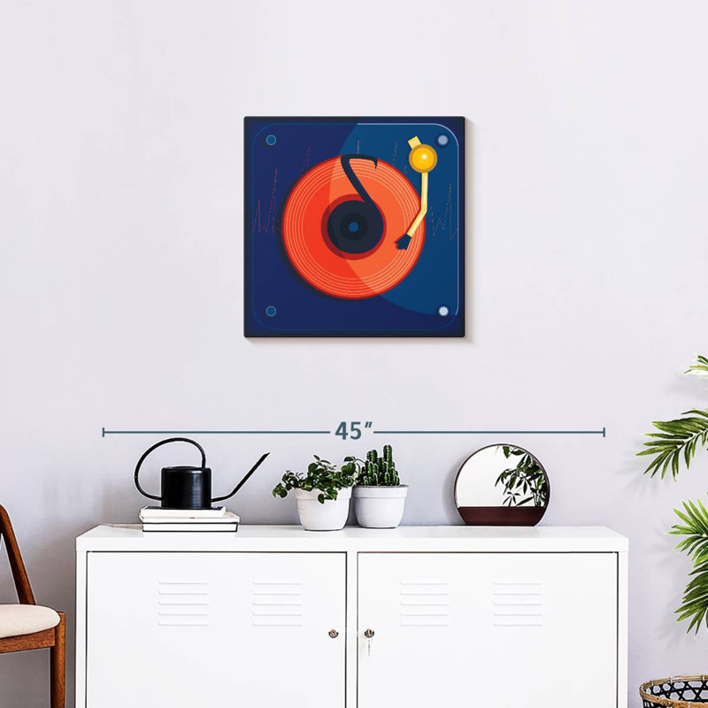 Abarca Blue Record Player, 20" H x 20" W