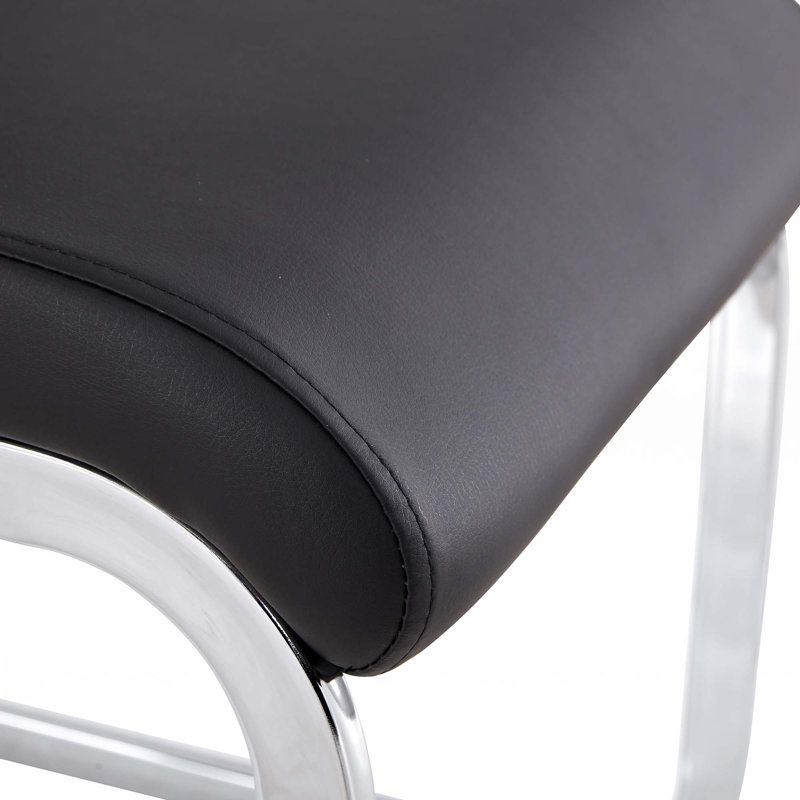 Chaise d'appoint en polyuréthane, Noir, Argent argent