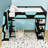 Full Size Wood Loft Bed with Side-Mounted Desk, LED Lights and Built-in Power Outlets-1036382611