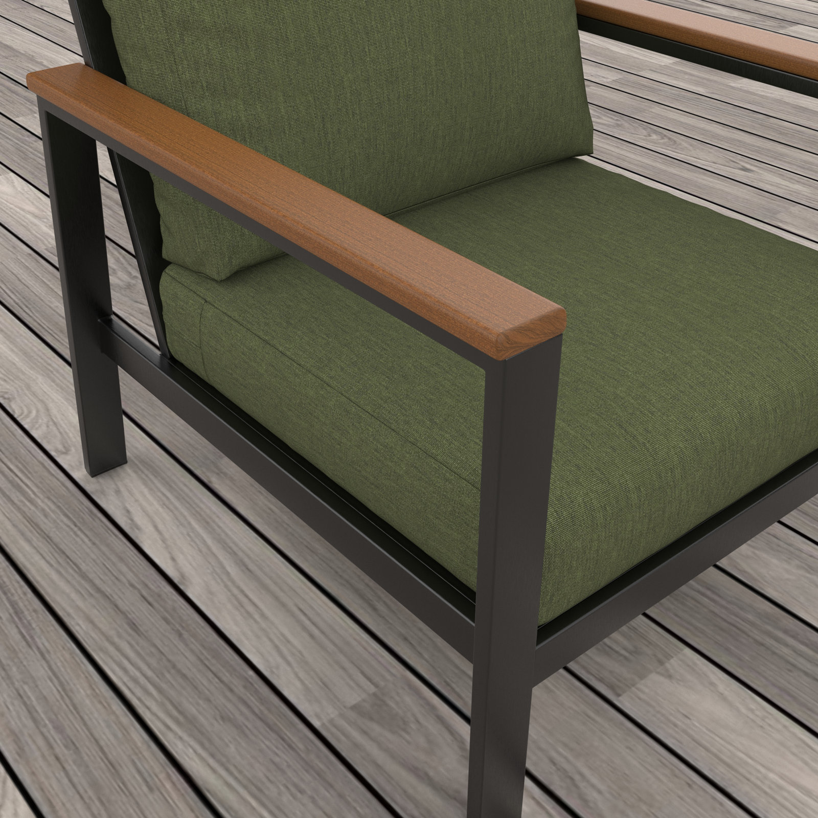 Townsend Sunbrella® Patio Lounge Chair, Brown, Sunbrella Canvas Fern, Yes