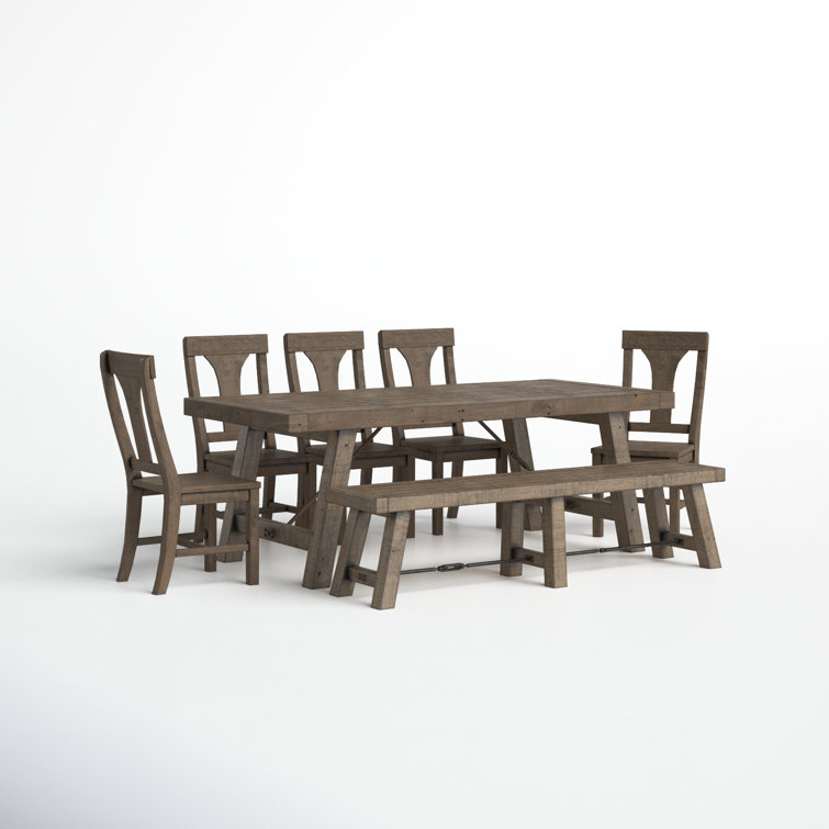 Acker Extendable Pine Solid Wood Dining Set