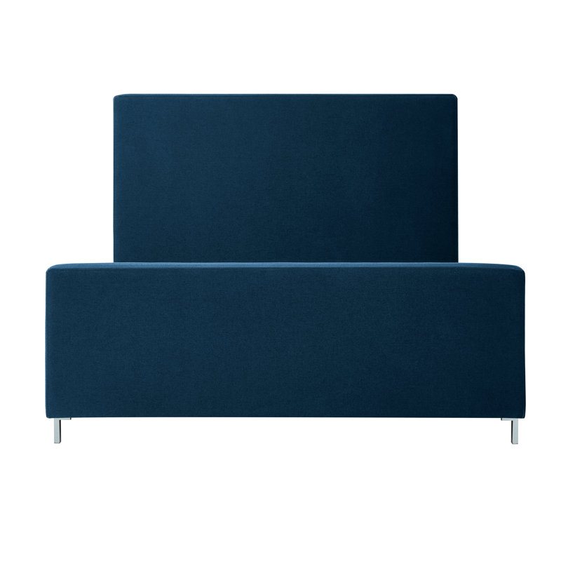 Lit plateforme tapissier Inza, Denim, Grand