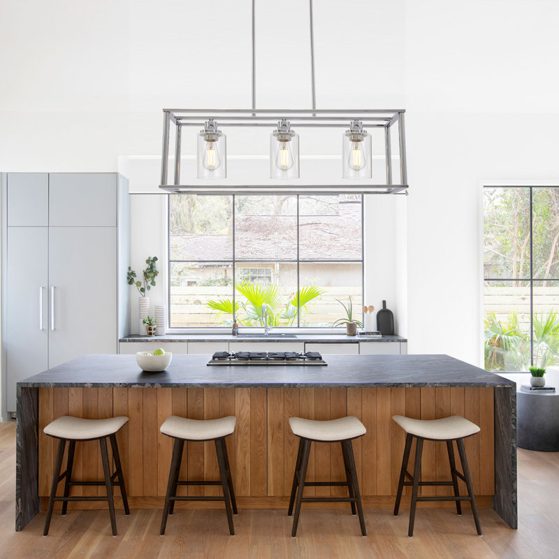 Daundra 3 - Light Kitchen Island Pendant, Chrome