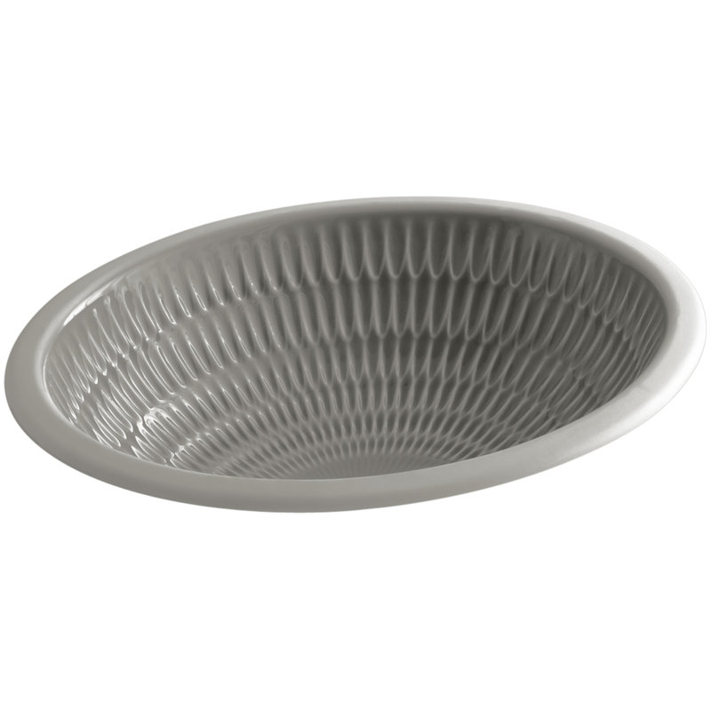Lavabo ovale encastrÃ© en cÃ©ramique Ricochet, Cachemire translucide