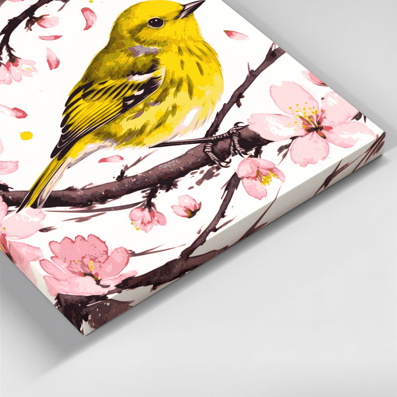Reproduction d'art sur toile oiseaux, H 12 po x l 12 po