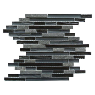 Carreau de mosaïque pour mur et piscine à bord droit en verre et pierre 12 po x 12 po New Era