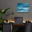 Art mural en verre épique «Deep Blue Sea» par Silvia Vassileva, 16 po x 12 po