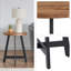 End Table - Industrial Side Table with MDF Top and Metal Frame - Round Table for Living Room, Bedroom, Hallway, or Dorm Room