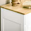 Buffet d'armoire blanc vieilli - comptoir en bois massif, 2 tiroirs, portes, tablette réglable, meuble de cuisine polyvalent et tablette