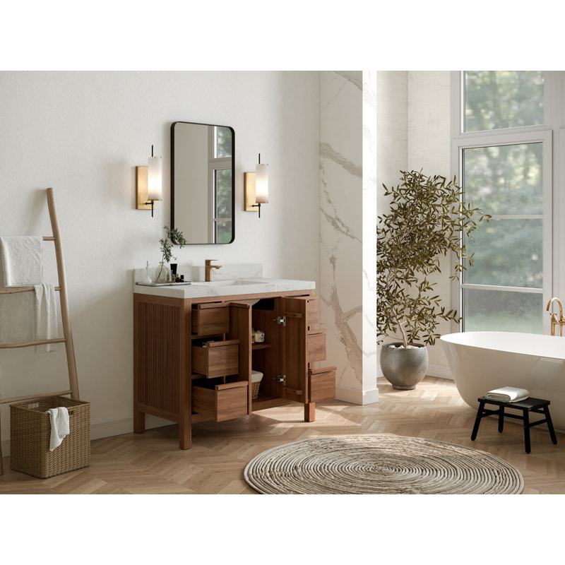 Teck Elizabeth de 42 po X P 22 po De meuble-lavabo simple D, Calacatta Laza
