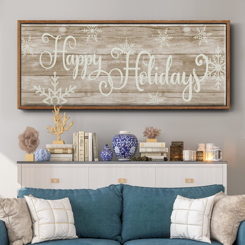 Happy Holidays- Framed Canvas
