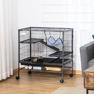 3 Small Pet Cage - Metal Build With Shelf, Effortless Clean Tray, Rolling Feature & Peaceful For Multiple Livings Animal Construction Shelf Space, Easy Advantage Calming Pets