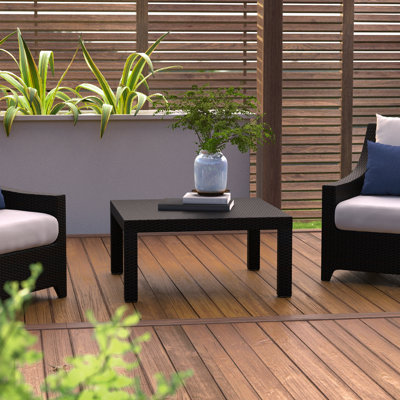 Fionnula Square Wood Metal Outdoor Chat Table , 33'' in. W 33'' in. D