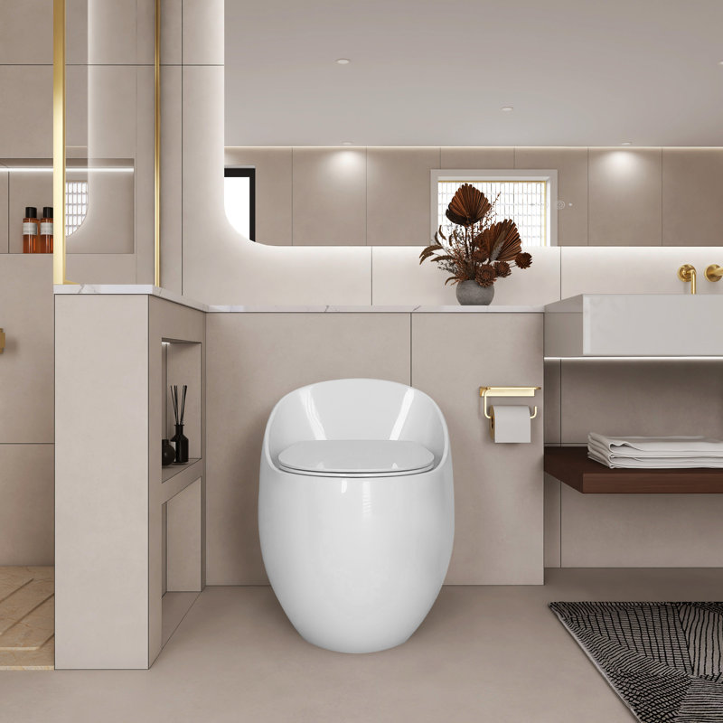 Toilette en céramique en forme d'œuf - 1,28 chasse simple, teinture, salle de bain, design artistique moderne