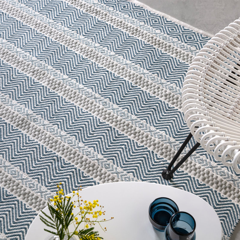 Perrotta Striped Recycled P.E.T Hand Woven Indoor / Outdoor Area Rug, Rectangle 120 x 170cm
