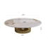Table basse ovale imitation marbre, 125 x 68 x 39 cm, dessus en pierre frittée, finition blanche et dorée