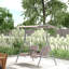 Outsunny 2 Seater Garden Swing Chair Patio Swing Seat Tilting Canopy Beige