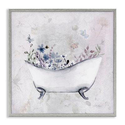 Delicate Bath with Botanics Framed Giclee, design by Stella Chang