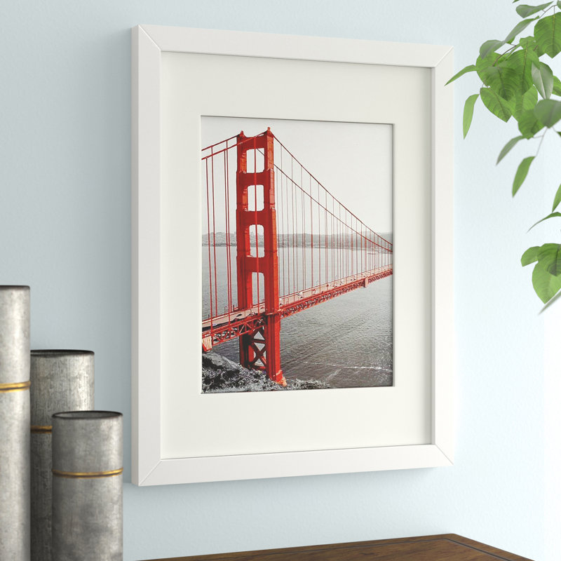 Dreketi Matte Wood Single Picture Frame, White, 11" x 14" Matted to 8" x 10" 
