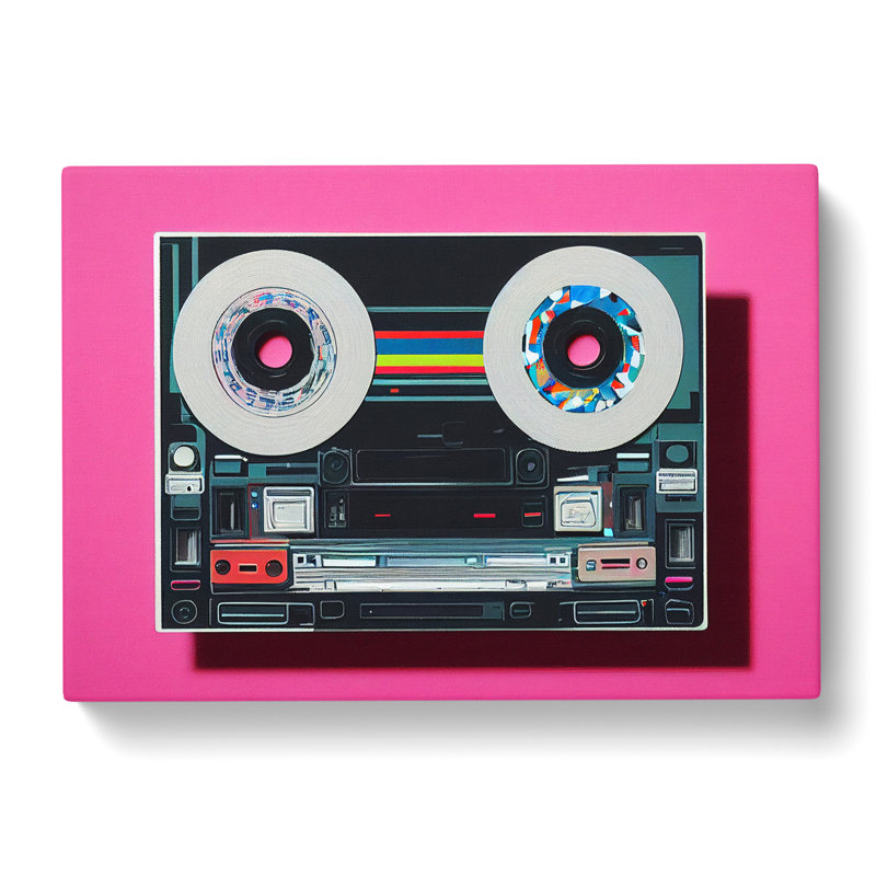 Futuristic Cassette Tape - Wrapped Canvas, 40cm H x 60cm W x 3cm D
