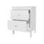 Table de chevet blanche à 2 tiroirs, structure, idéale pour l'organisation de la chambre à coucher, poignée classique, profondeur de 18,34 po, poids de l'ensemble de 58,43 lb