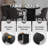 Pearlena 70.87" Modern Rectangle Black Dining Table Set with 8 Chairs for Kitchen, Bar, Living Room-1090927103-1090927099