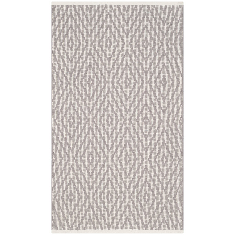 Akihito Hand Woven Cotton Geometric Rug, Rectangle 2'3" x 3'9"