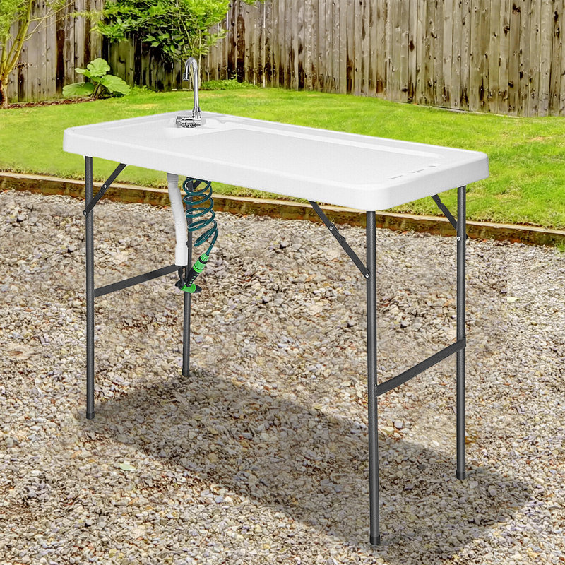 Table de camping pliante en acier Geatano