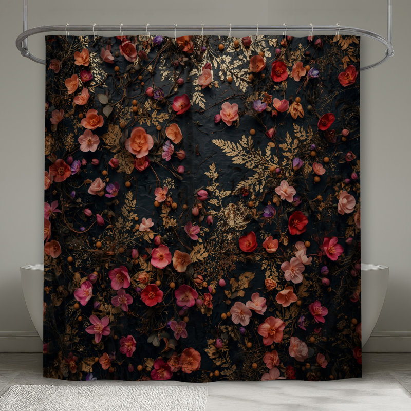 Rideaux de douche Floral Botanical Arrangement Extra Long, L 70 po x H 93 po