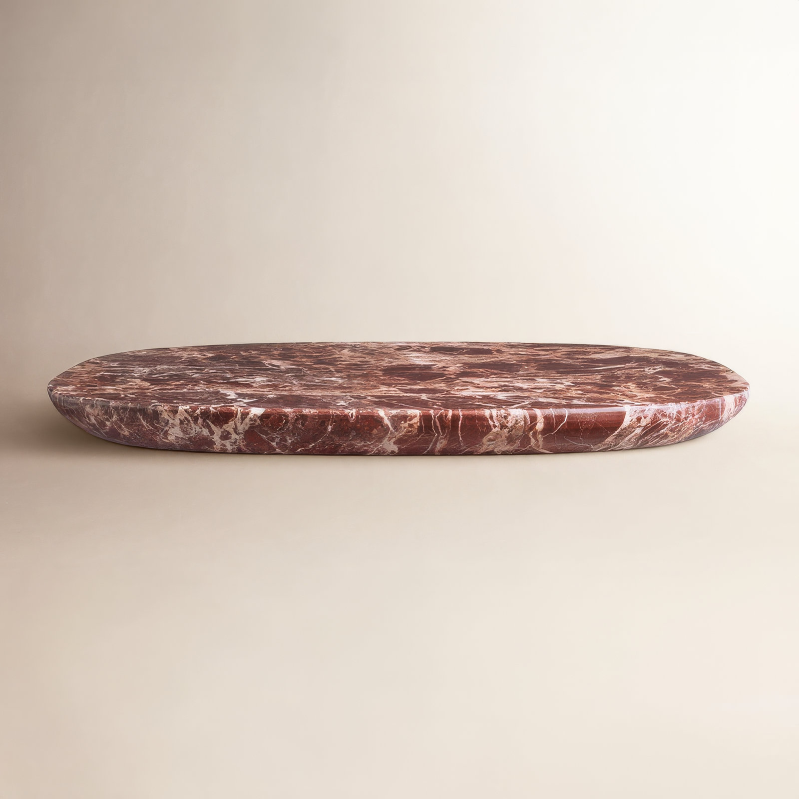 Delicious Modern Marble Tray - Set of 1, 1" H x 16" W x 13" D, Cherry Marble
