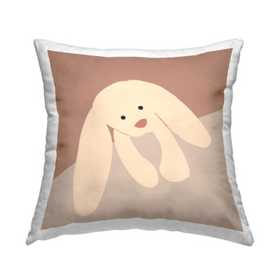 Simple Floppy Bunny Decorative Printed Throw Pillow Design by Chen Alyesh