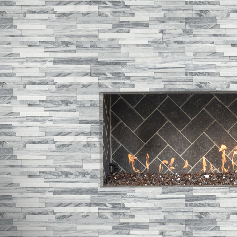 Carrelage mural 6 po x 24 po, Glacier gris