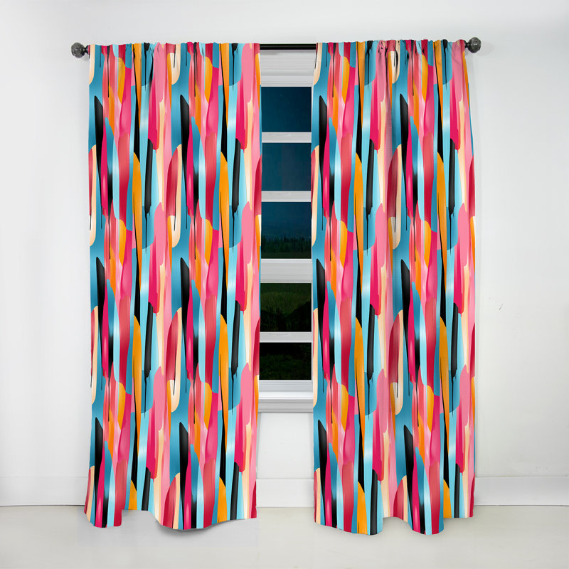 Rideau obscurcissant rayé Vibrant Serenity, L 52 po x L 63 po