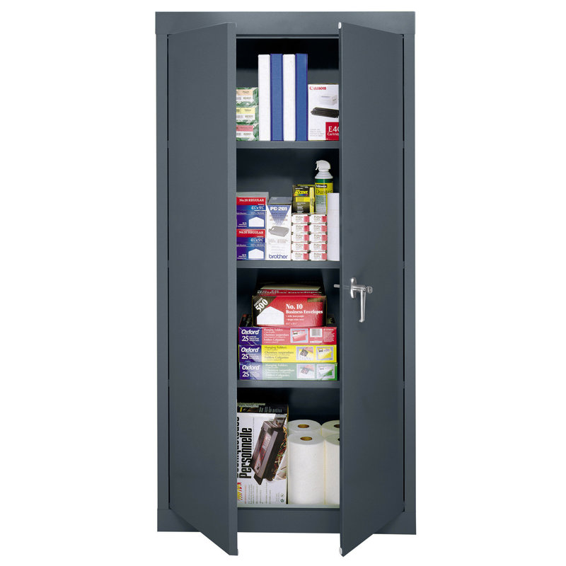 Value Line 30'' Wide 3 - Shelf Storage Cabinet, Charcoal