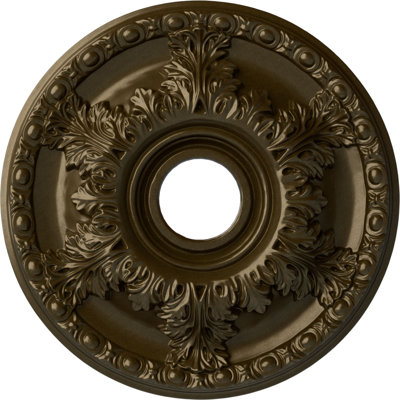 Endurathane Granada Ceiling Medallion, 18"OD x 3 1/2"ID x 2 1/2"P (Fits Canopies up to 6 5/8"), Hand-Painted Brass Finish