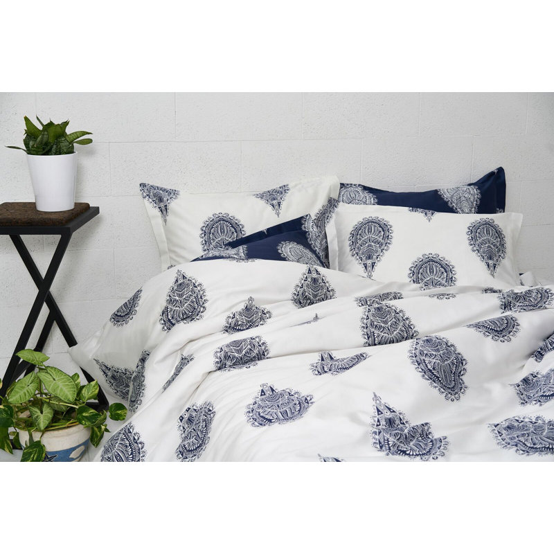 Sheilah Paisley Duvet Cover Set with Pillowcases, Double Duvet Cover + 1 Pillowcase